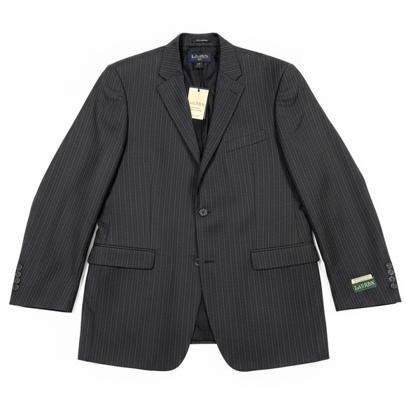 Lauren Ralph Lauren Charcoal Pinstripe Wool Blazer Mens Please Read Description